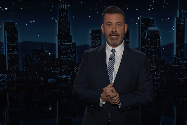 <p>Jimmy Kimmel reacts to Trumps new footwear business venture </p>