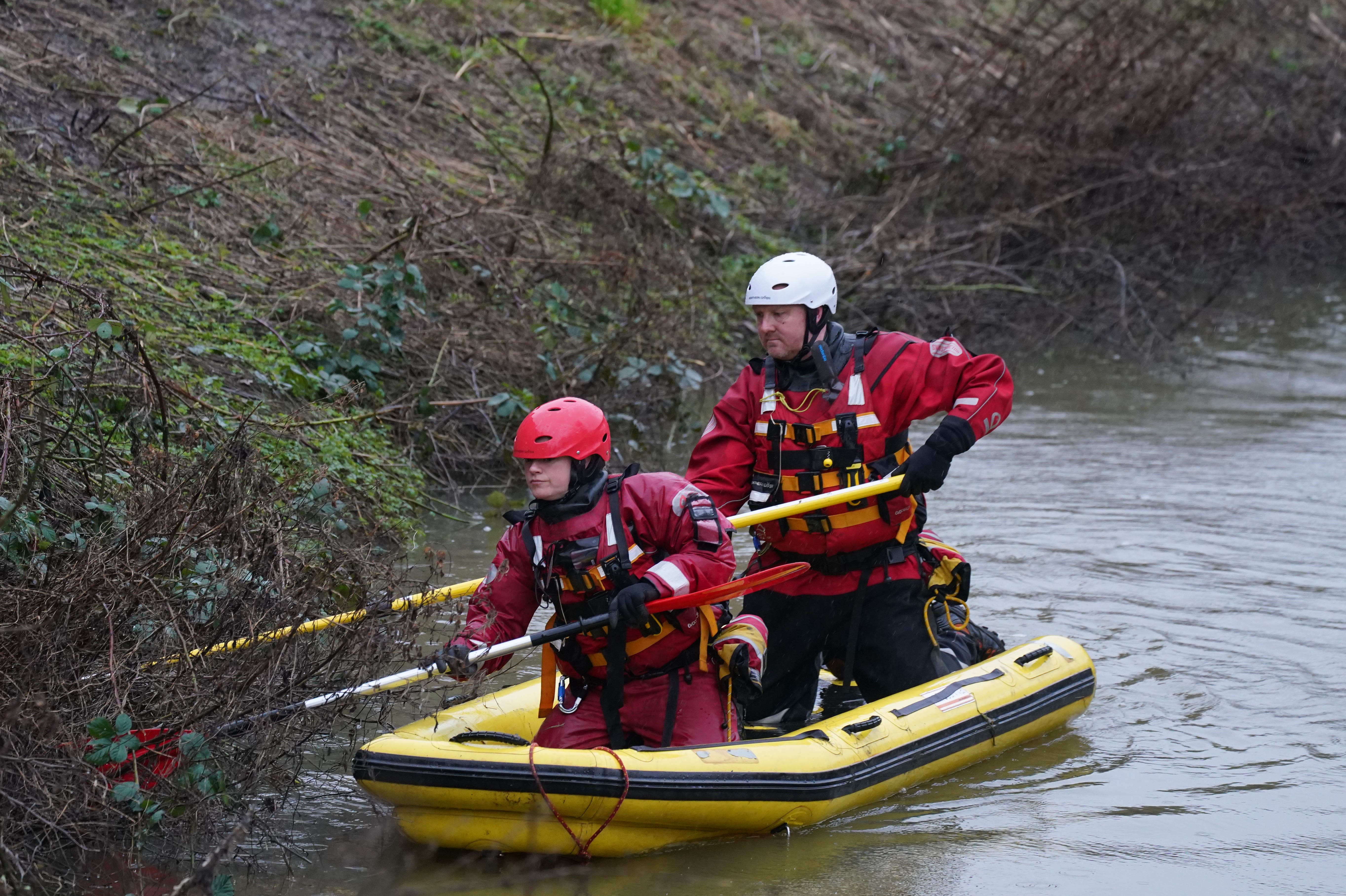The boy was with family members when he fell into the fast-flowing river in Leicestershire on Sunday