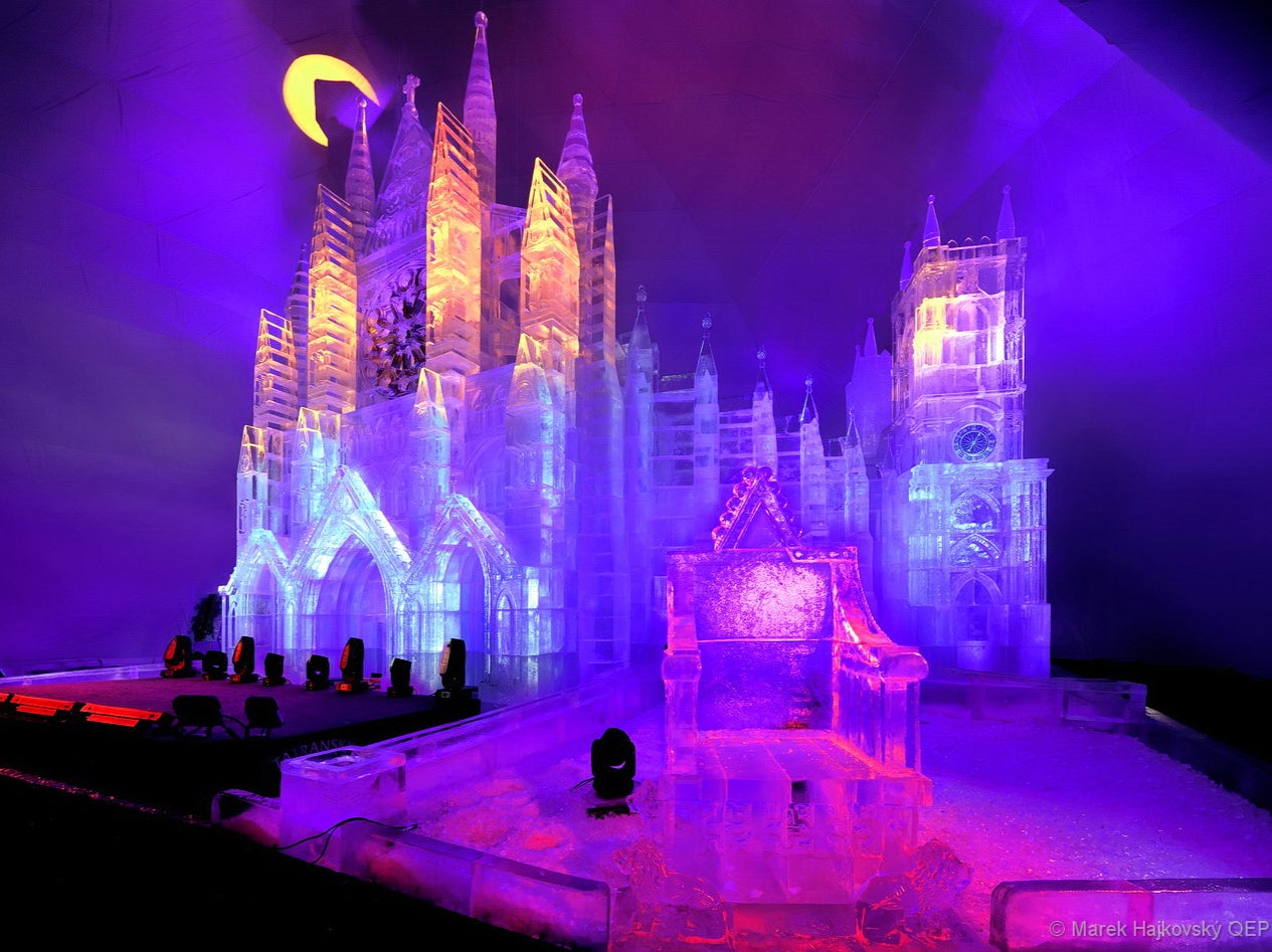 This year’s Tatra Ice Temple is a recreation of Westminster Abbey