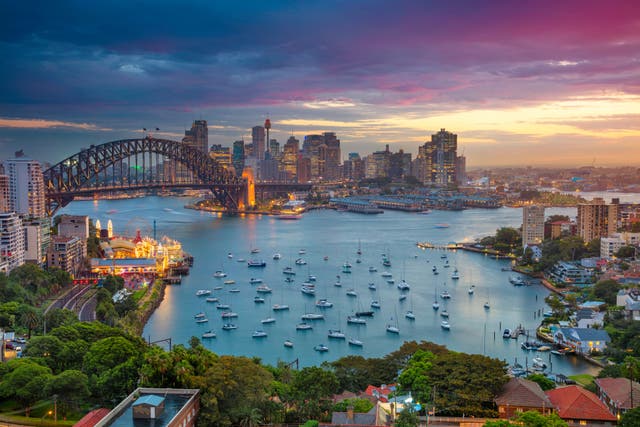 <p>Sydney at sunset: a free Australian eVisitor pass permits you to travel there and back on your British passport</p>