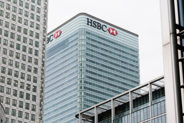 HSBC shares fell (Matt Crossick/PA)