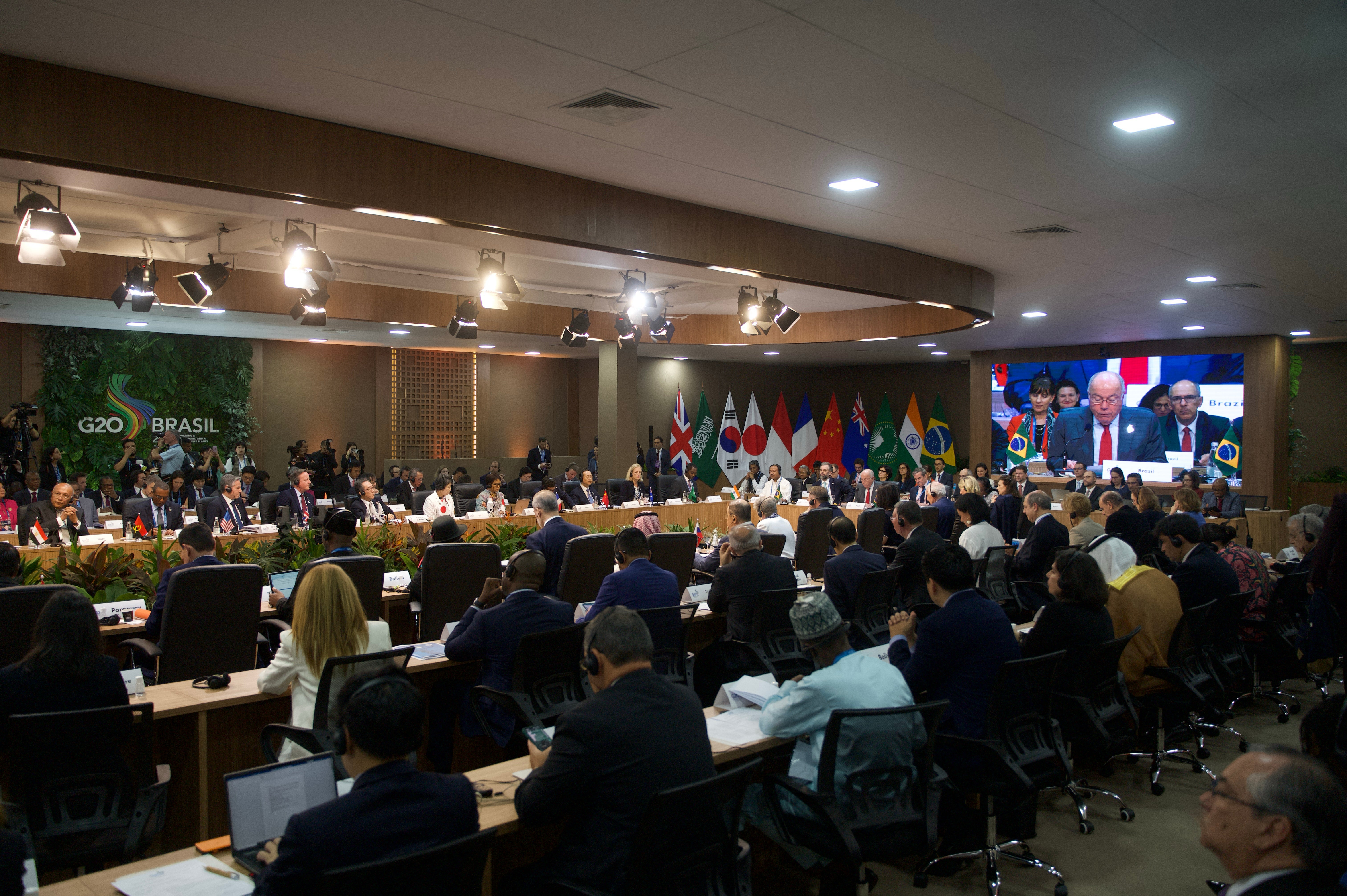 <p>General view of the G20 foreign ministers meeting in Rio de Janeiro, Brazil</p>