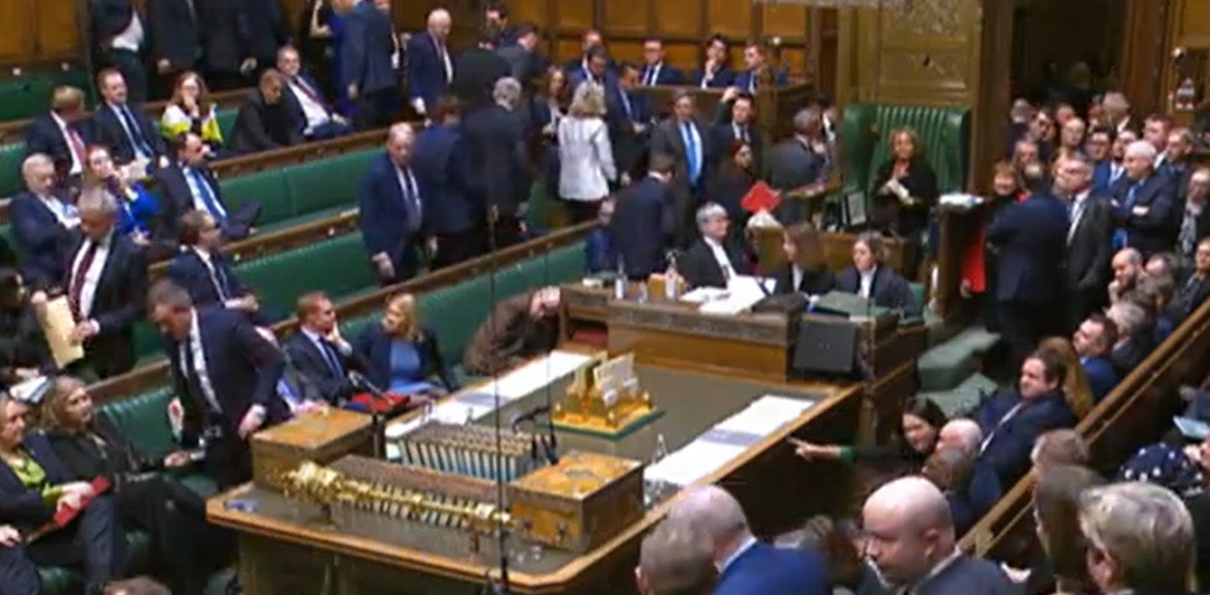 SNP and Conservative MPs walked out of the Commons chamber in protest over the Sir Lindsay Hoyle's handling of the Gaza ceasefire debate