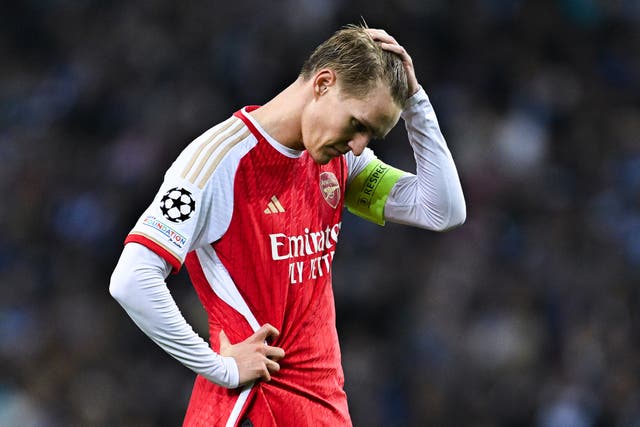 <p>Arsenal were frustrated by Porto in the first leg of their last-16 clash </p>