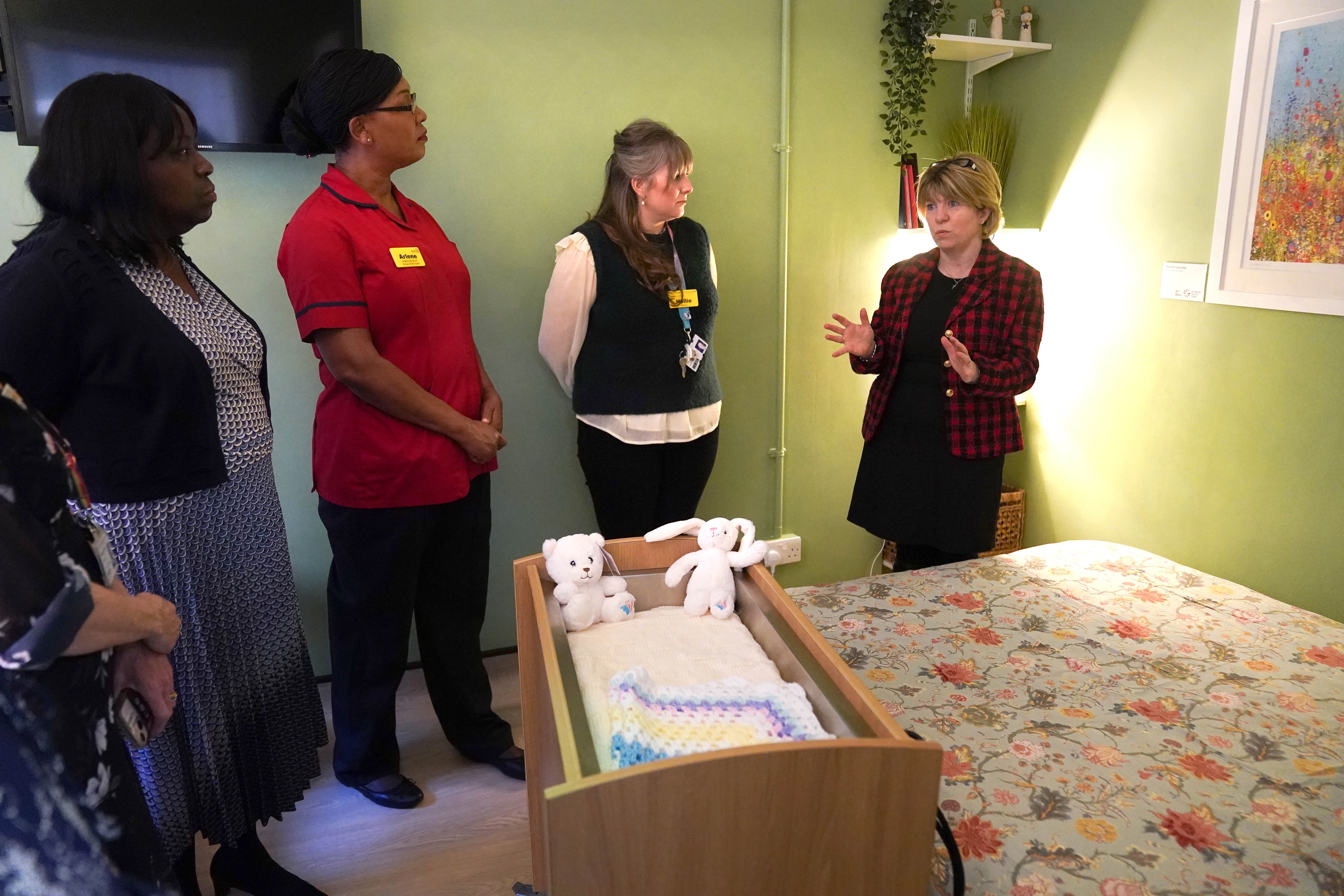 Health minister Maria Caulfield (right) during a visit St George’s Hospital in Tooting