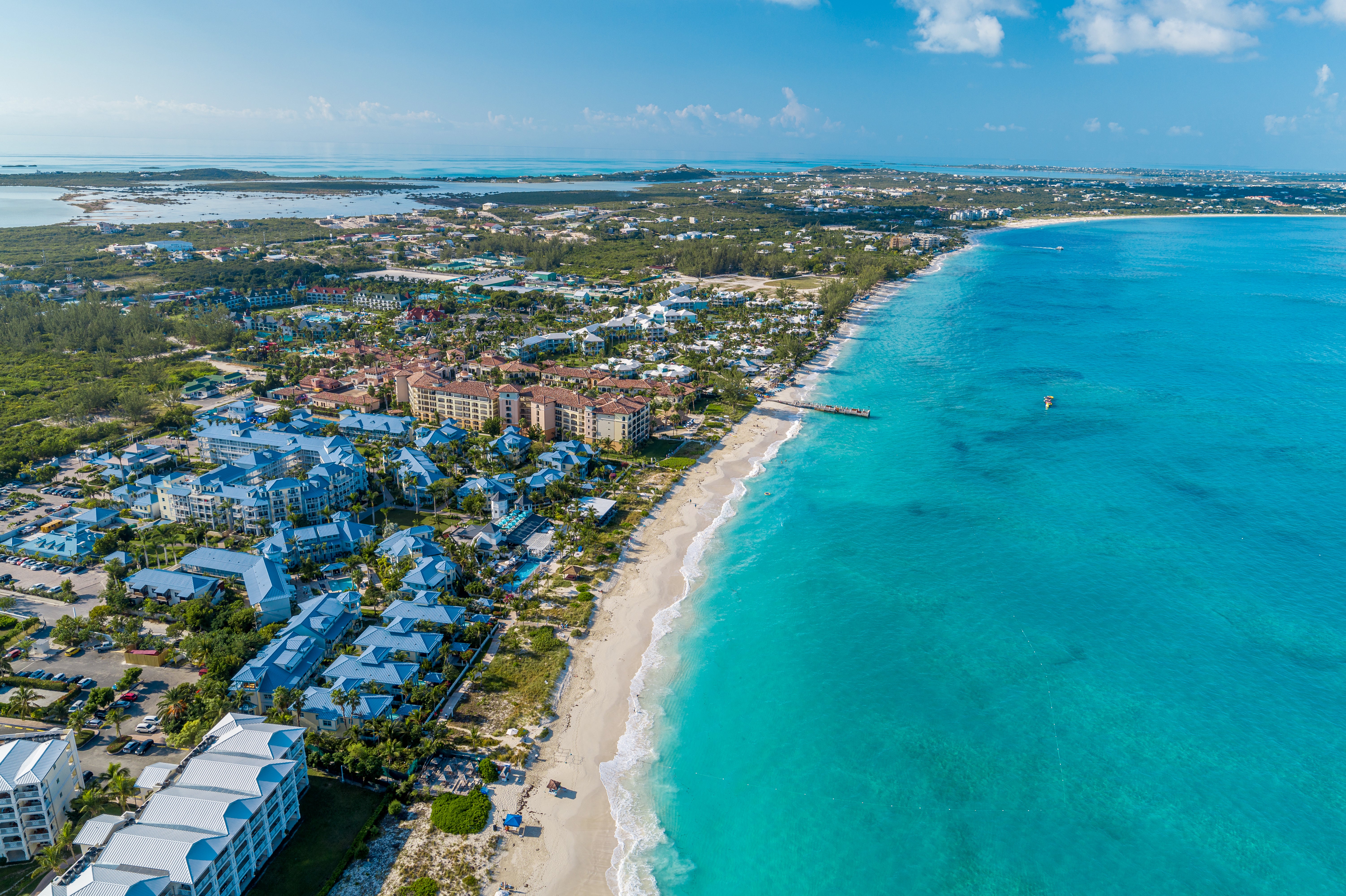 The sprawling Beaches Turks & Caicos from the air