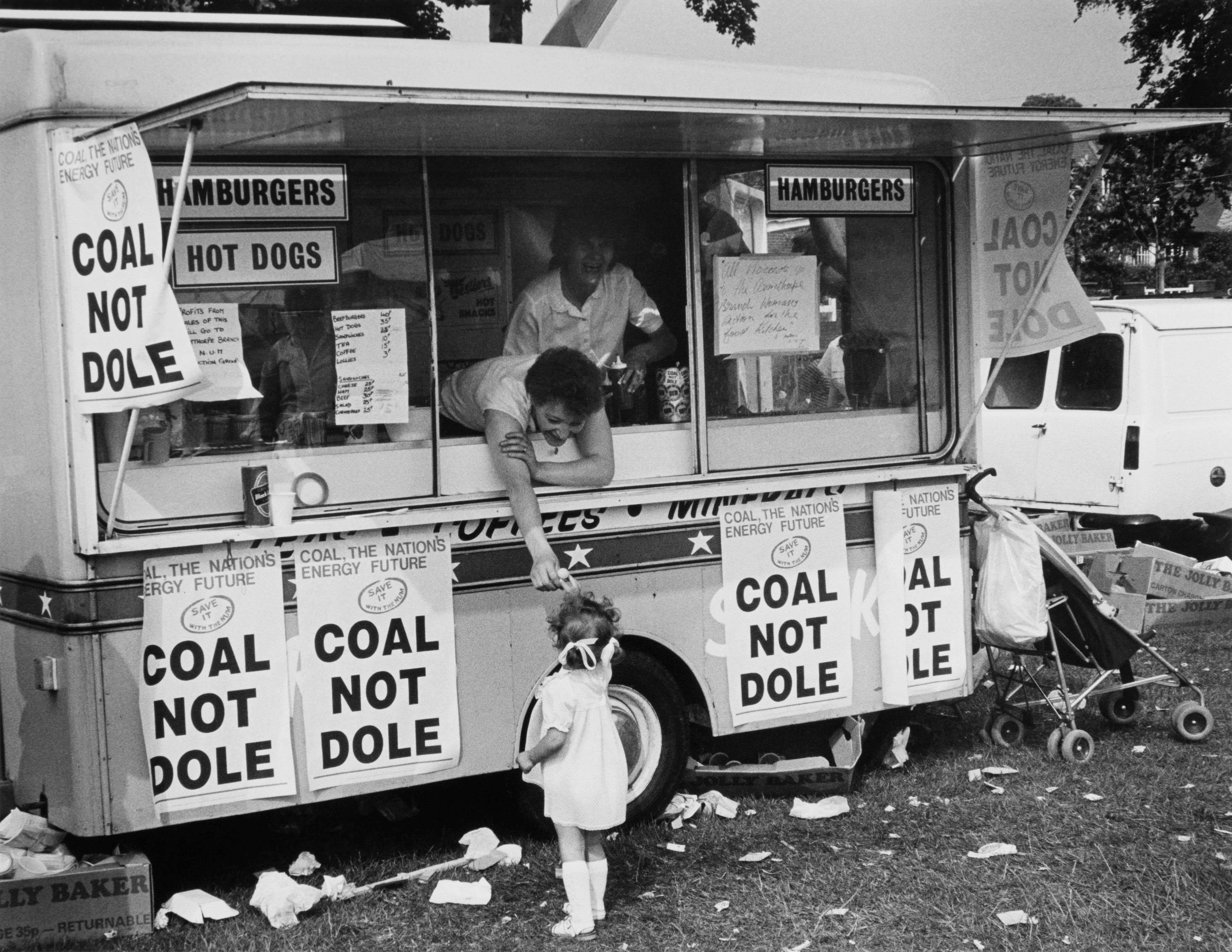 Buying an ice cream at the Yorkshire Miners’ Gala in June 1984