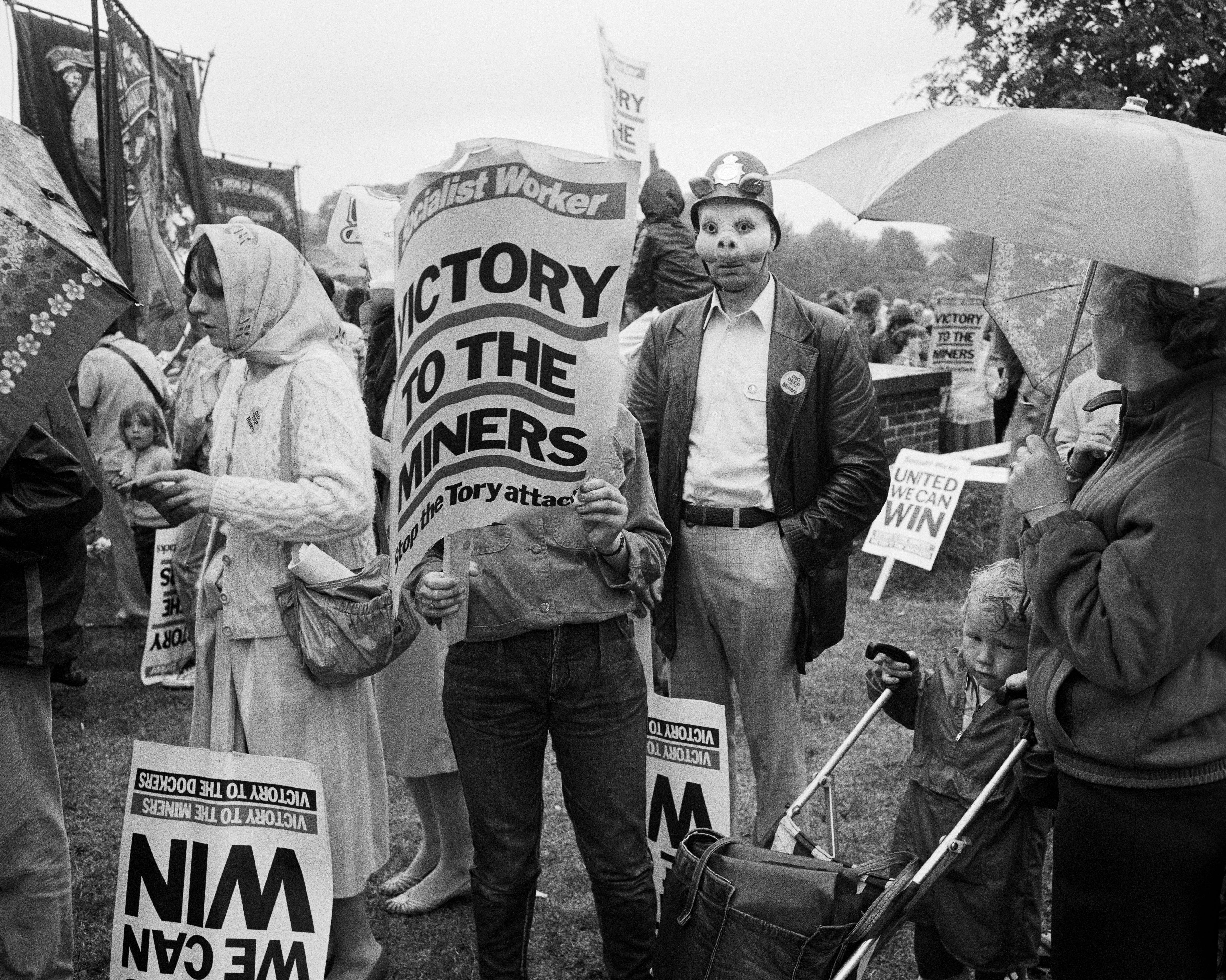 Workers at the Durham Miners’ Gala in 1984