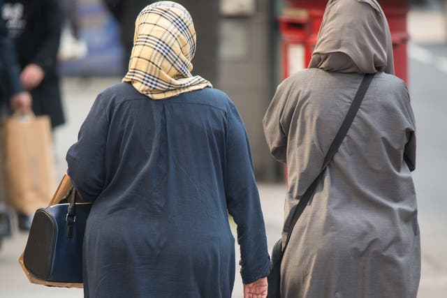 Muslim women have been the target of hate in almost two-thirds of incidents recorded by Tell Mama (Dominic Lipinski/PA)