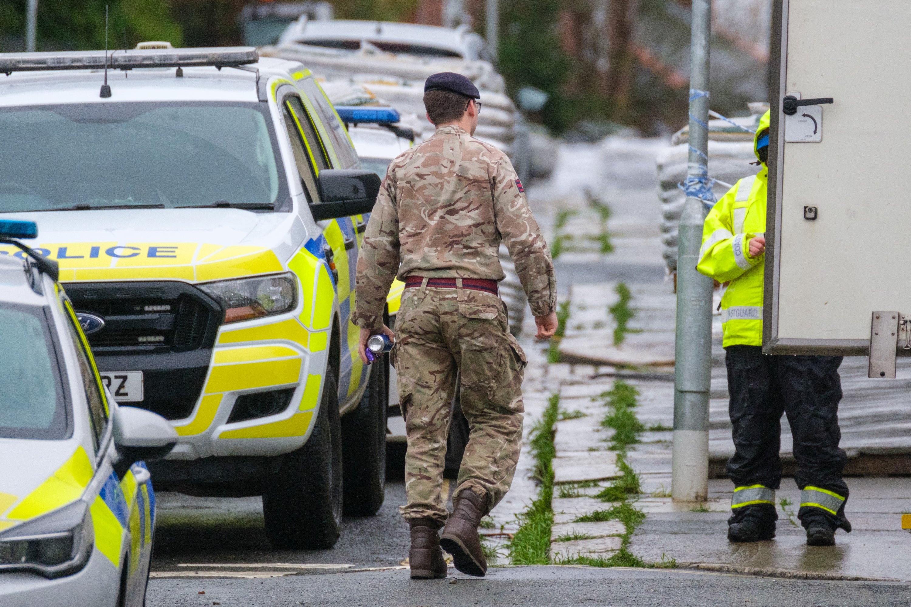 An ordnance disposal expert in Keyham, after homes in the area were evacuated