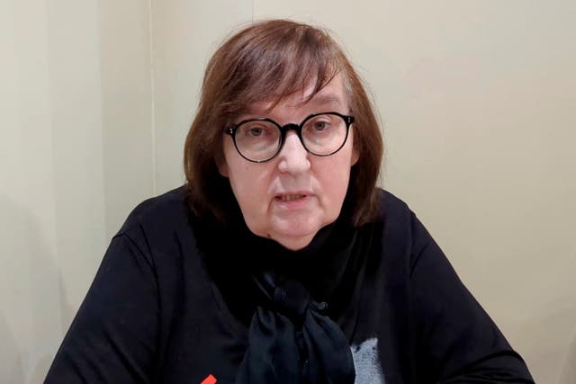 <p>Mother of late Russian opposition leader Alexei Navalny, Lyudmila Navalnaya, delivers a video address in Salekhard on Thursday </p>