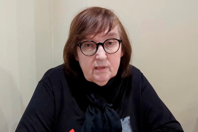 <p>Mother of late Russian opposition leader Alexei Navalny, Lyudmila Navalnaya, delivers a video address in Salekhard on Thursday </p>