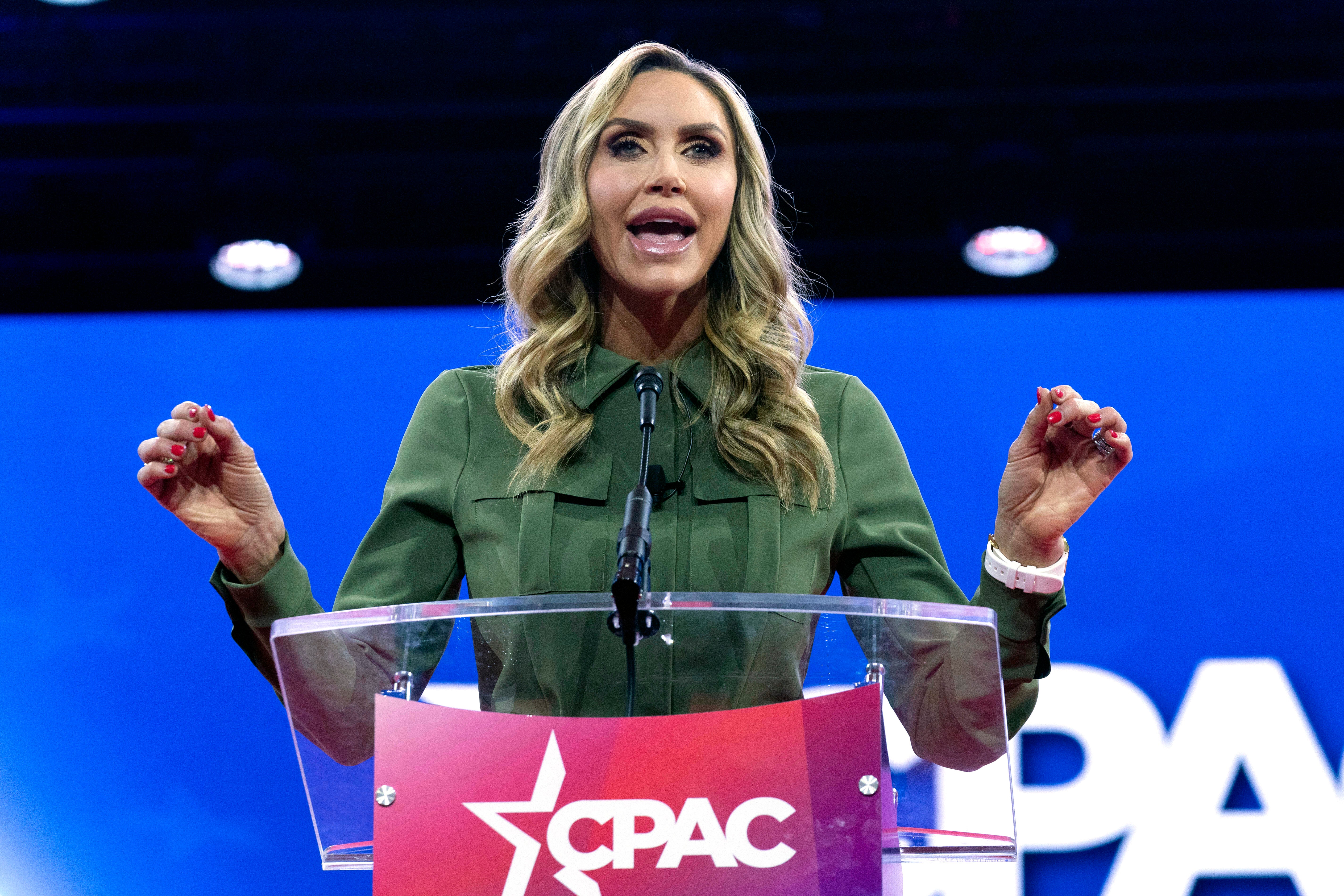 Lara Trump speaks during the Conservative Political Action Conference, CPAC 2024, at the National Harbor