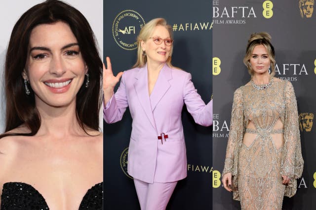 <p>‘The Devil Wears Prada’ stars Anne Hathaway, Meryl Streep, and Emily Blunt</p>