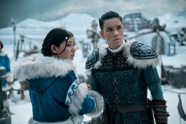 <p>Kiawentiio and Ian Ousley in ‘Avatar: The Last Airbender’</p>
