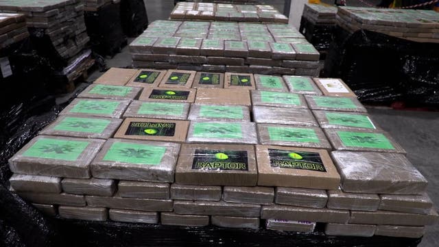 <p>Watch ‘largest-ever’ drugs bust as £450m of cocaine found in bananas.</p>