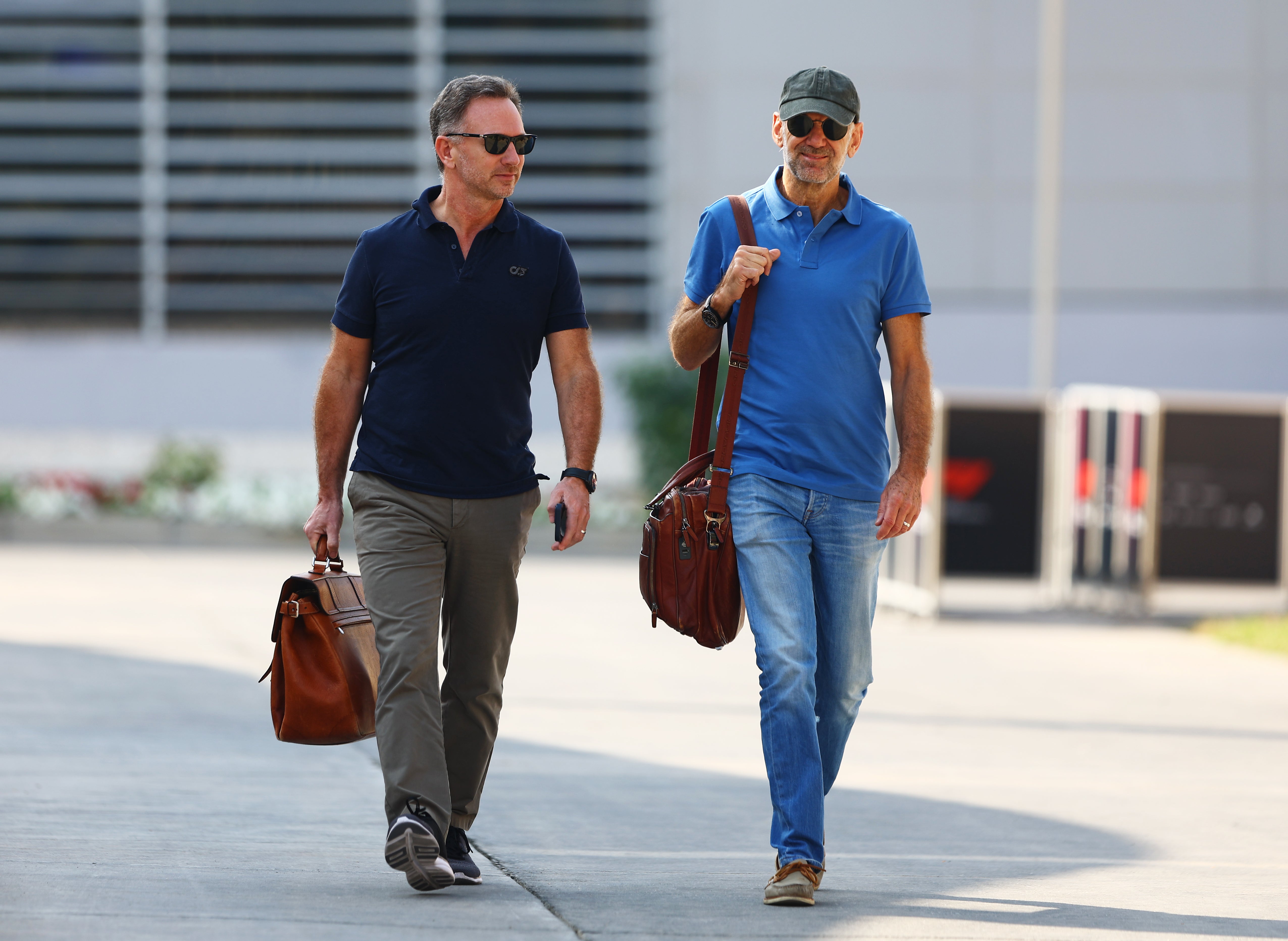 Christian Horner and Adrian Newey, the chief technical officer of Red Bull Racing