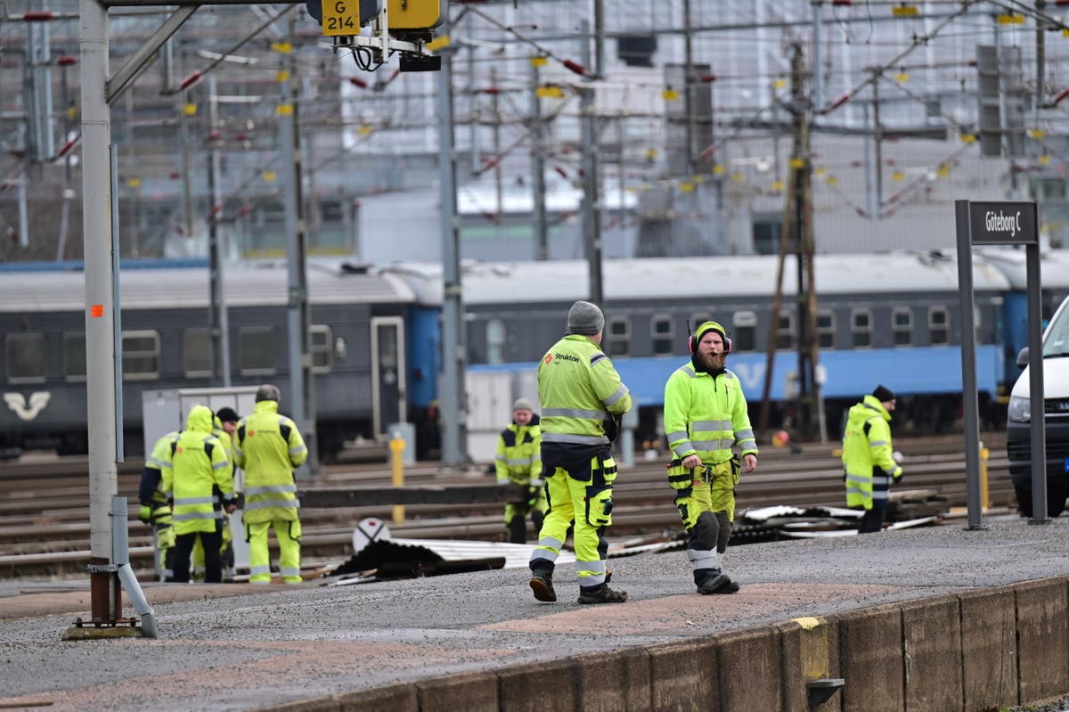 Scandinavian storm tears the roof off a train station and leaves ferries idle but no one hurt