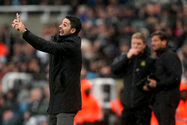 Mikel Arteta reacted angrily to decisions made in their defeat at Newcastle (Owen Humphreys/PA)