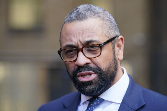 James Cleverly hit back at the Post Office after it said it stood by more than 350 Horizon scandal prosecutions (Jonathan Brady/PA)