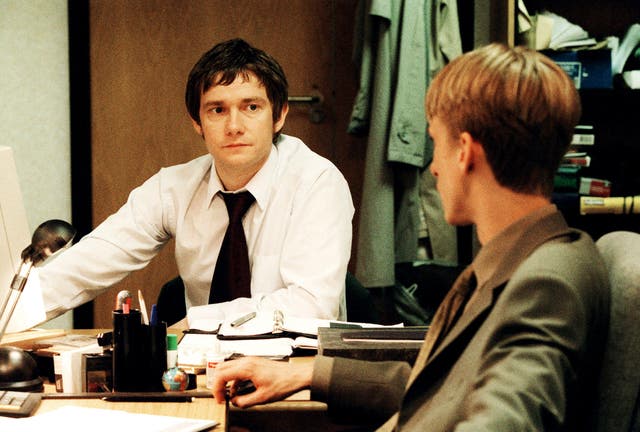 <p>Bored stiff: Martin Freeman’s Tim – a cultural embodiment of workplace apathy – in the seminal comedy ‘The Office’</p>