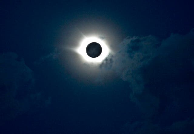 <p>A total solar eclipse </p>