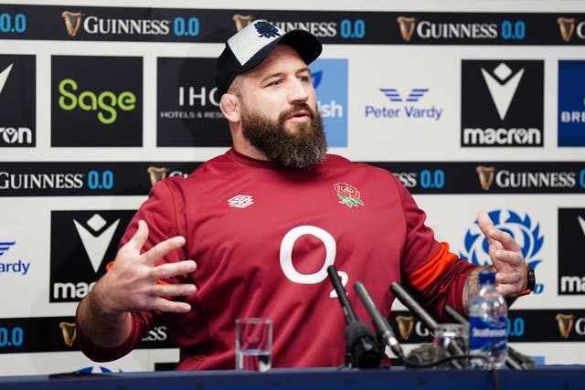 England prop Joe Marler faces the media at Murrayfield before the Calcutta Cup clash (Jane Barlow/PA)