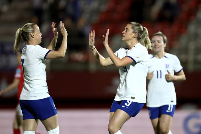 <p>There were five England goalscorers during the match</p>