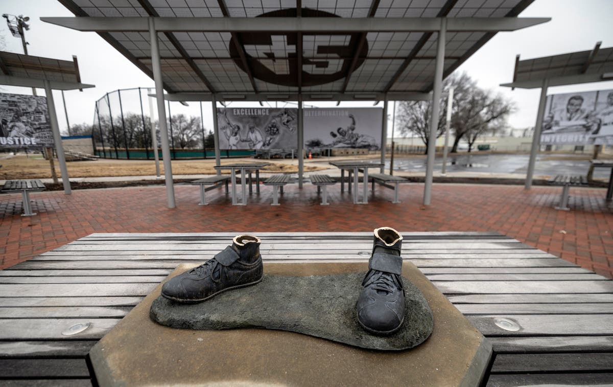 Cleats left behind after Jackie Robinson statue was stolen to be ...