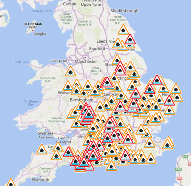 Mapped: Hundreds of flood alerts as UK braces for washout weekend | The ...
