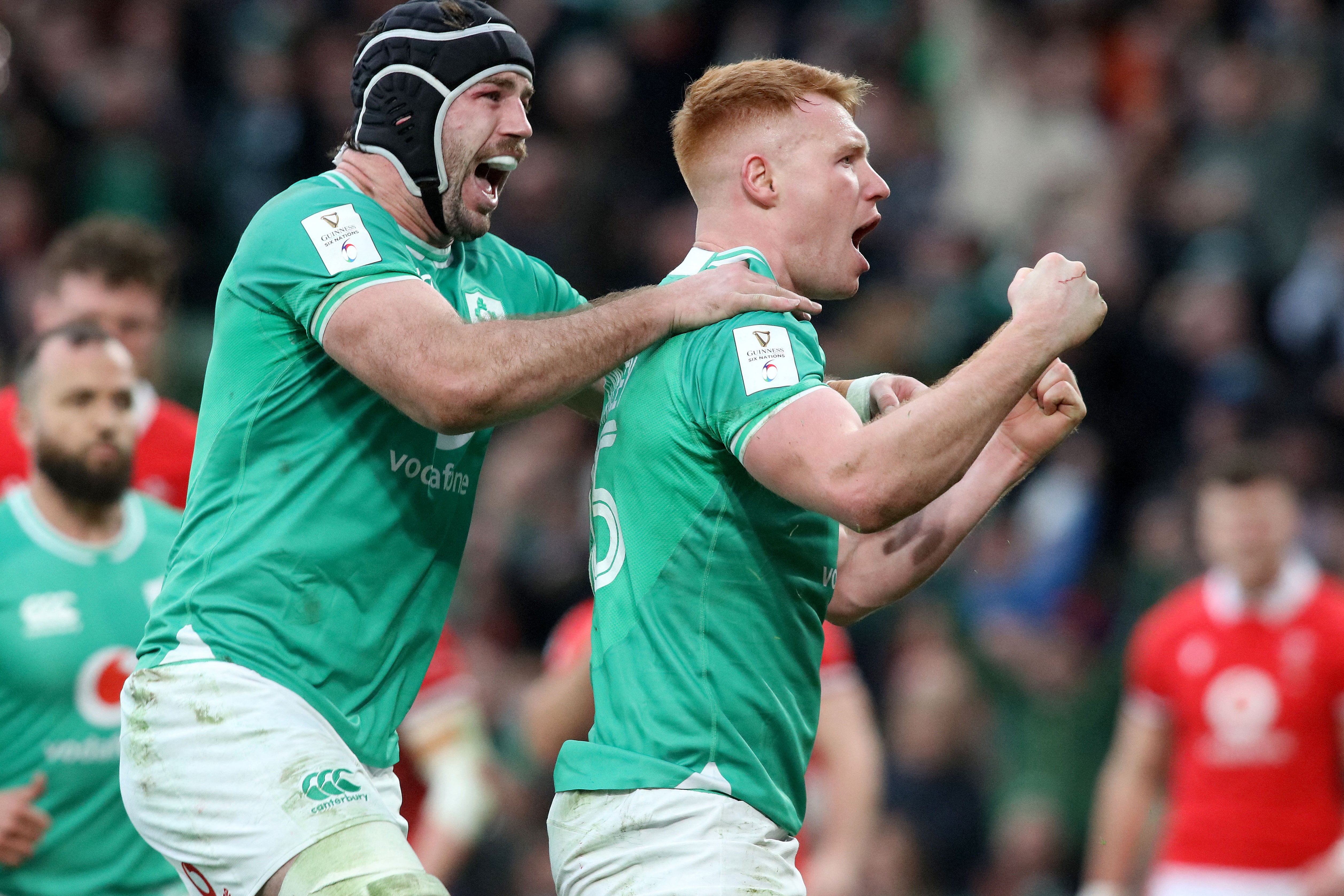 Ciaran Frawley scored a try on his first start for Ireland