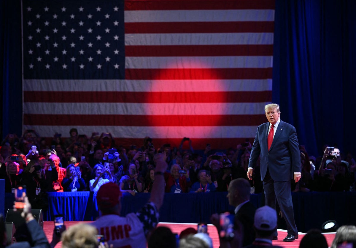 Trump previews 2024 Biden attacks in rambling 90-minute CPAC speech that veered from menace to slapstick