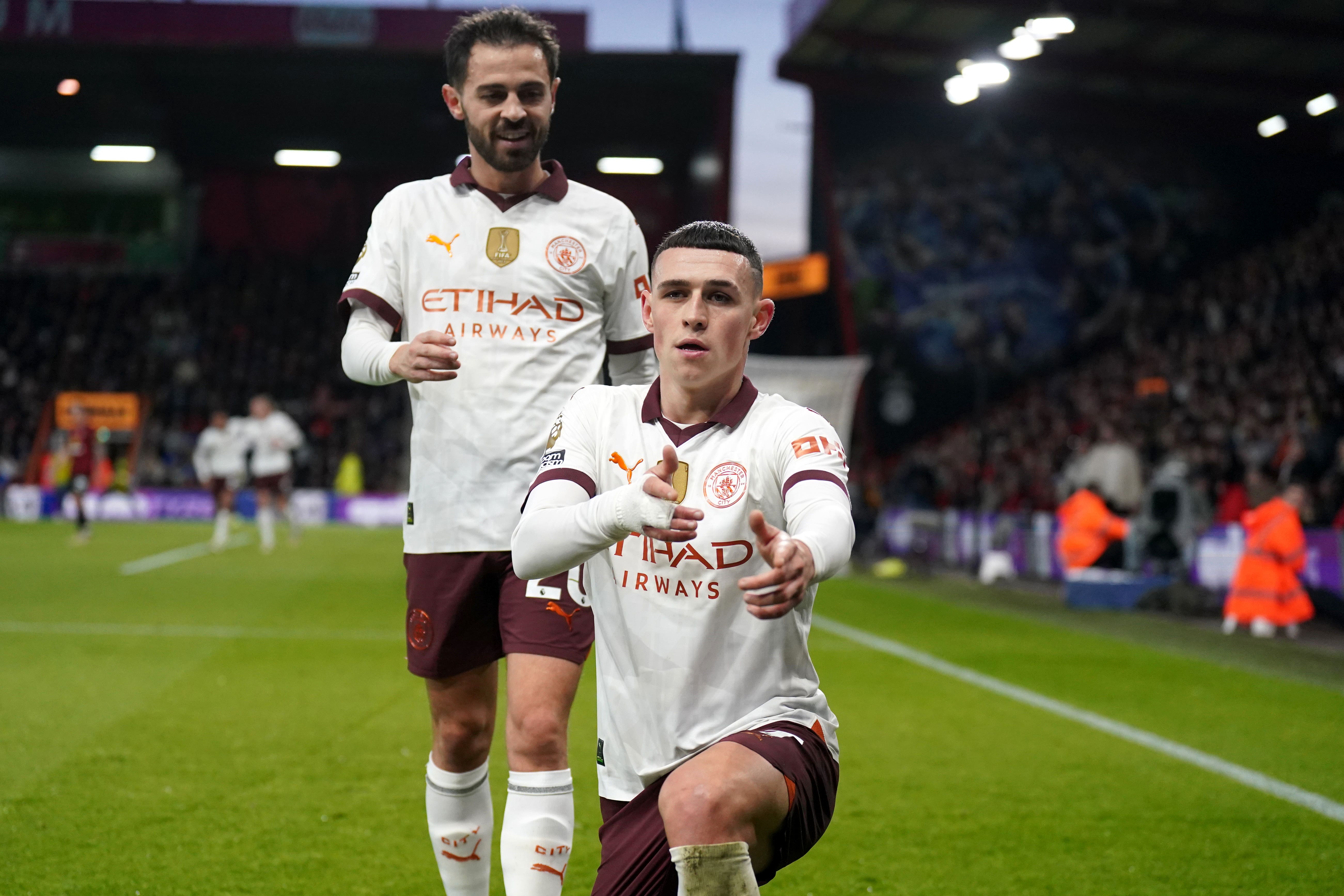Phil Foden grabbed the game’s only goal to move Man City a point behind Liverpool