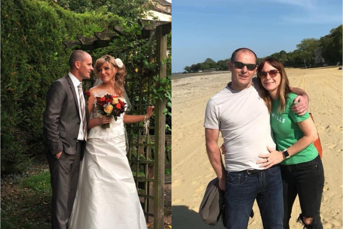 James Power and his late wife Natalie, and James Power with his late girlfriend Nicky (James Power/PA)