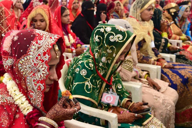 <p>File image: Brides attend a mass Islamic marriage ceremony organised by the Gujarat Sarvajanik Welfare Trust in Ahmedabad on 4 February 2024</p>