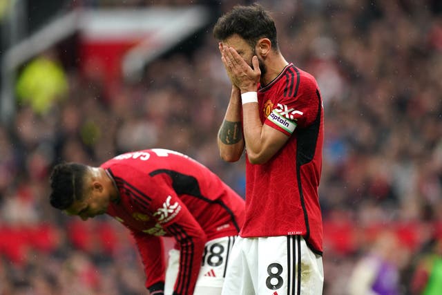 Manchester United crashed to a late defeat at the hands of Fulham (Mike Egerton/PA)
