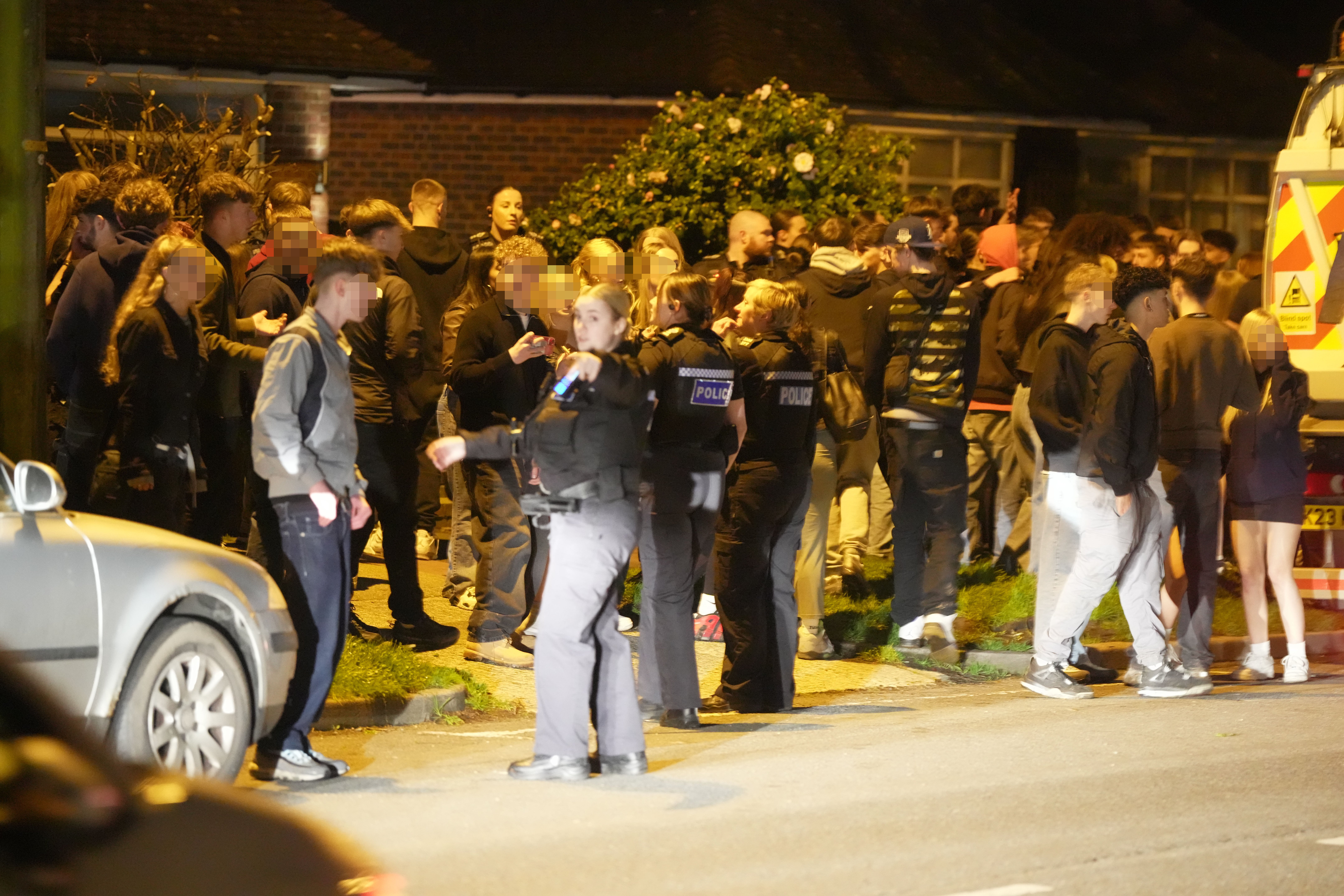 Locals complained of cars being kicked and punched as the house party in Worthing spiralled out of control