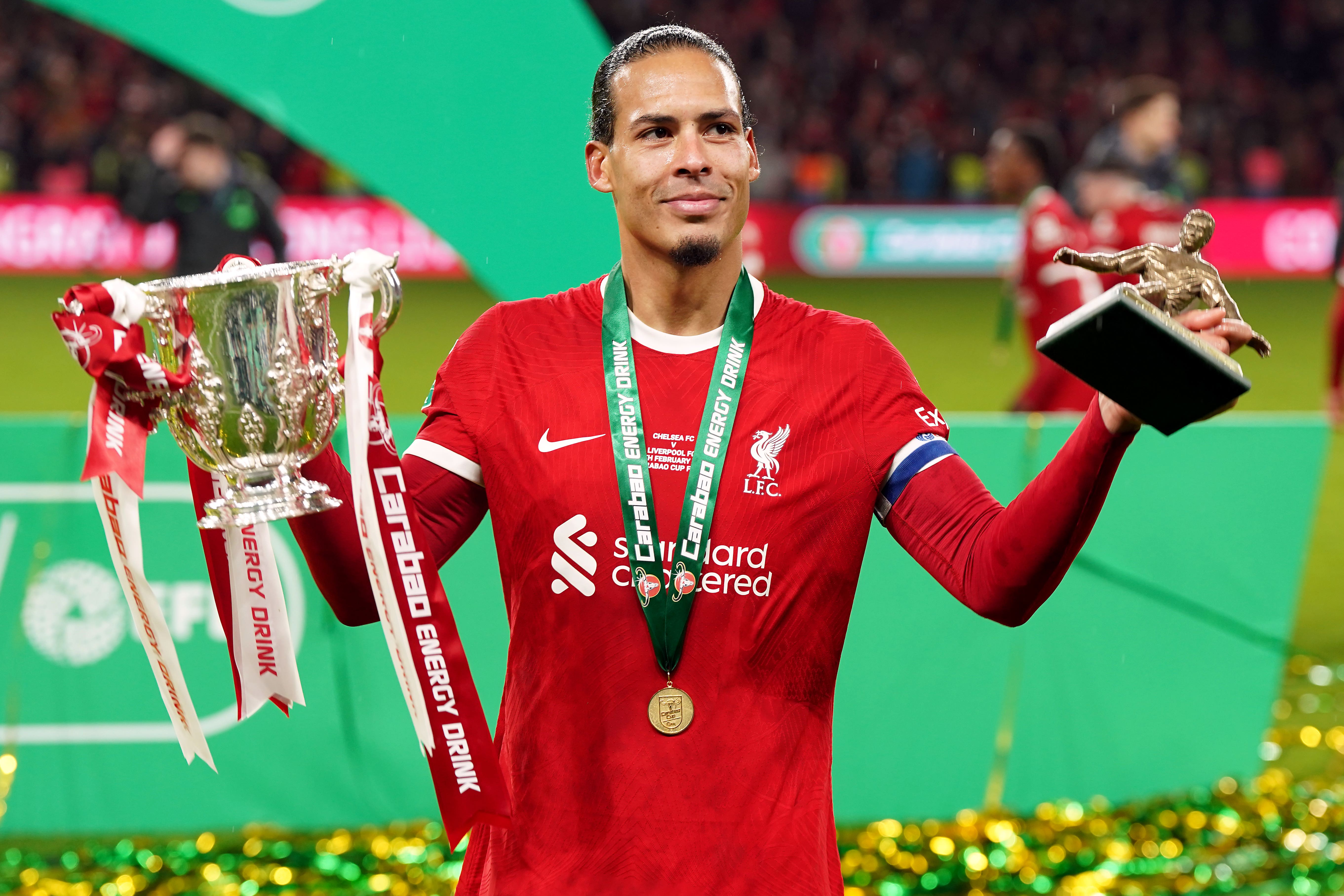 Virgil van Dijk after winning the Carabao Cup in 2024