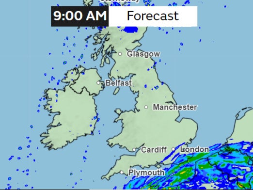 By 9am, just coastal regions remain under heavy rain with most of the eastern parts seeing bright skies
