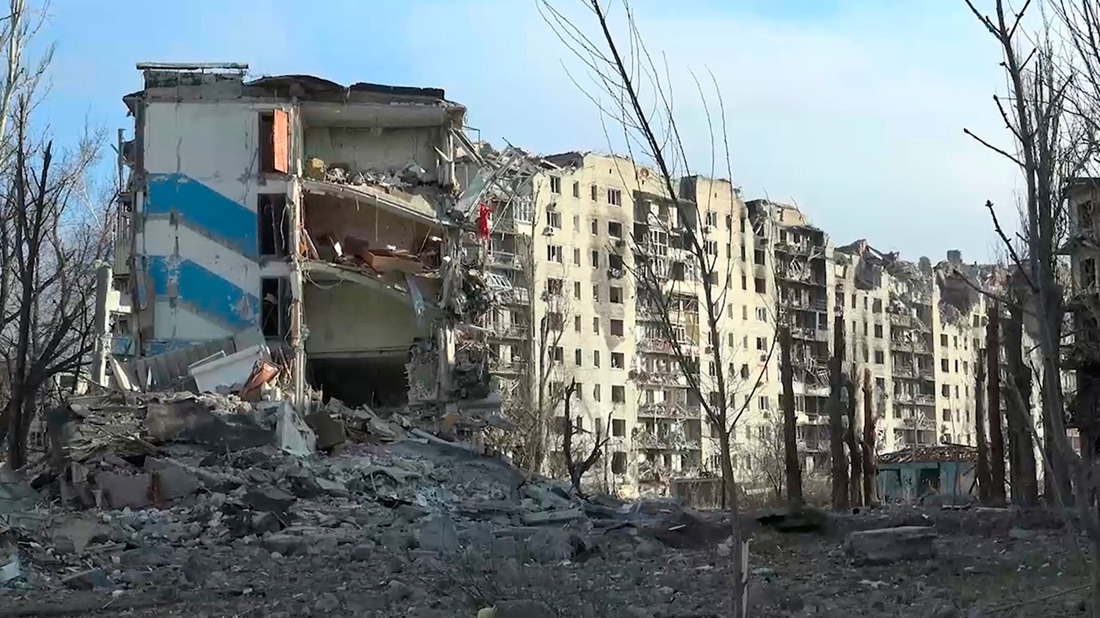 Photo taken from video released by the head of the Russian-controlled Donetsk region Denis Pushilin’s telegram channel
