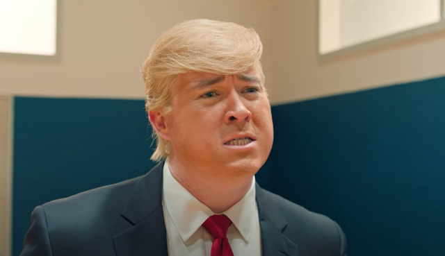 <p>Shane Gillis turns into a full-on Trump lookalike by the end of the skit, all thanks to the ‘Never Surrender’ sneakers</p>