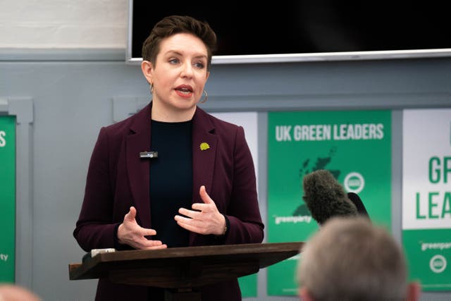 Carla Denyer, Green Party co-leader, said her party would be willing to work with others, but would insist on ‘strong climate policies’ and electoral reform (James Manning/PA)