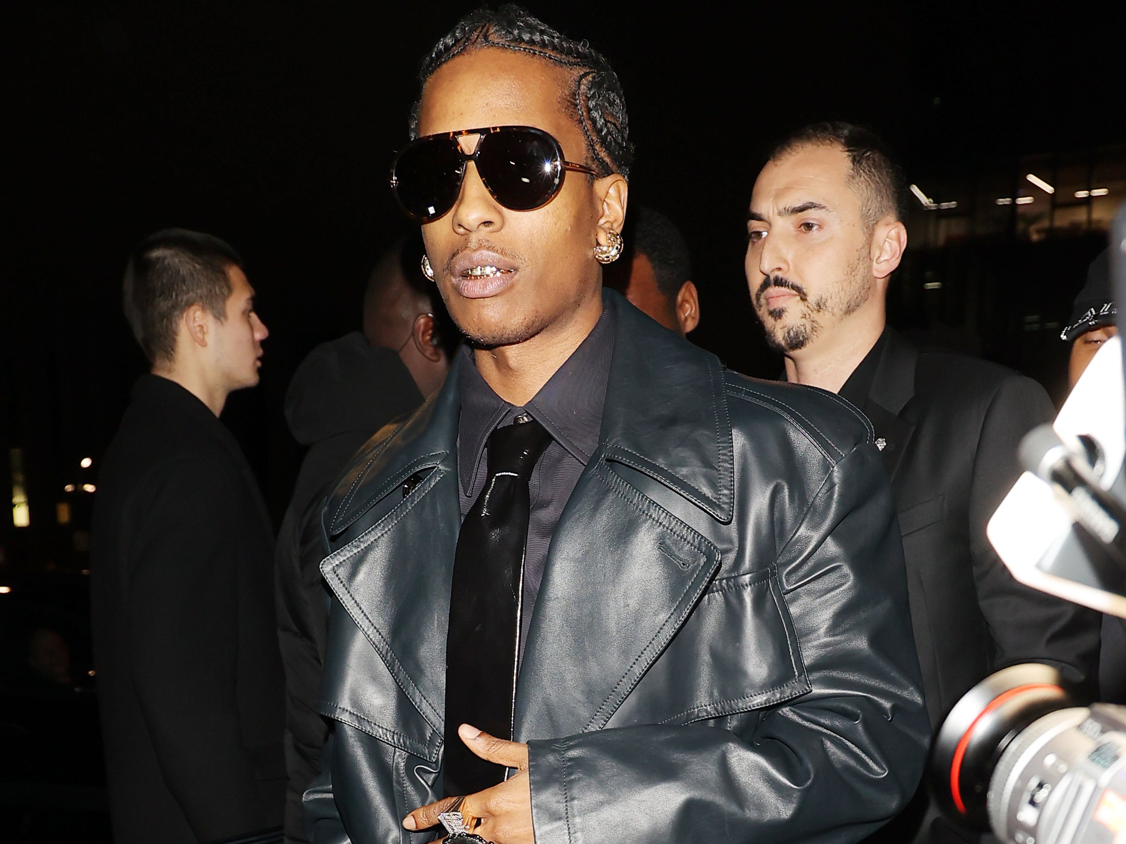 A$AP Rocky attends the Bottega Veneta Winter 24 Show on February 24, 2024 in Milan