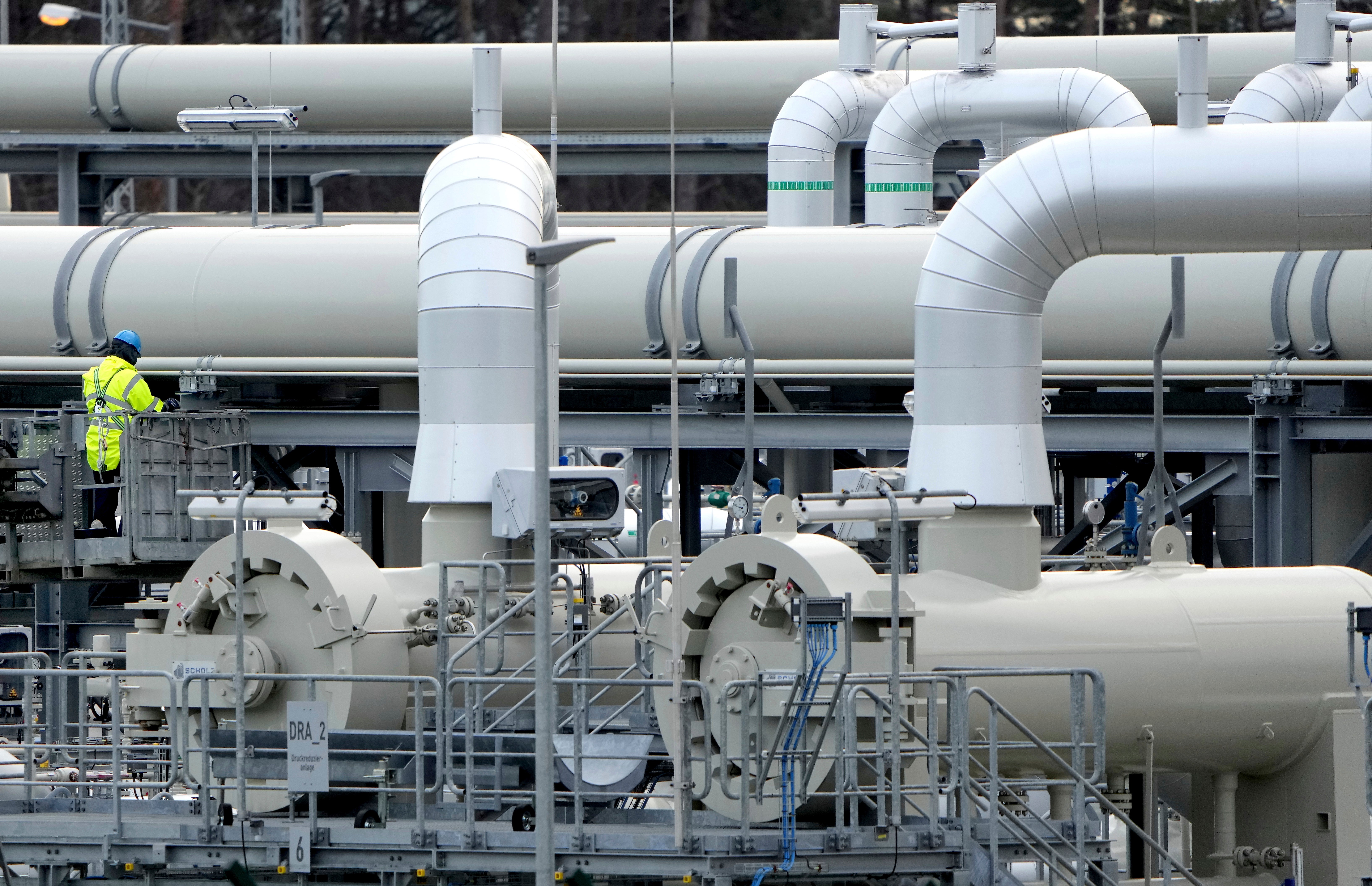 File photo: Gas pipelines at the Nord Stream 2 facility in Lubmin, northern Germany, Feb. 15, 2022