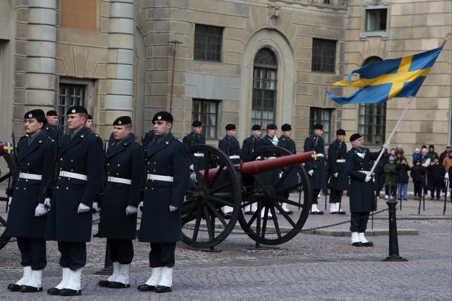 <p>Swedish soldiers in Stockholm</p>