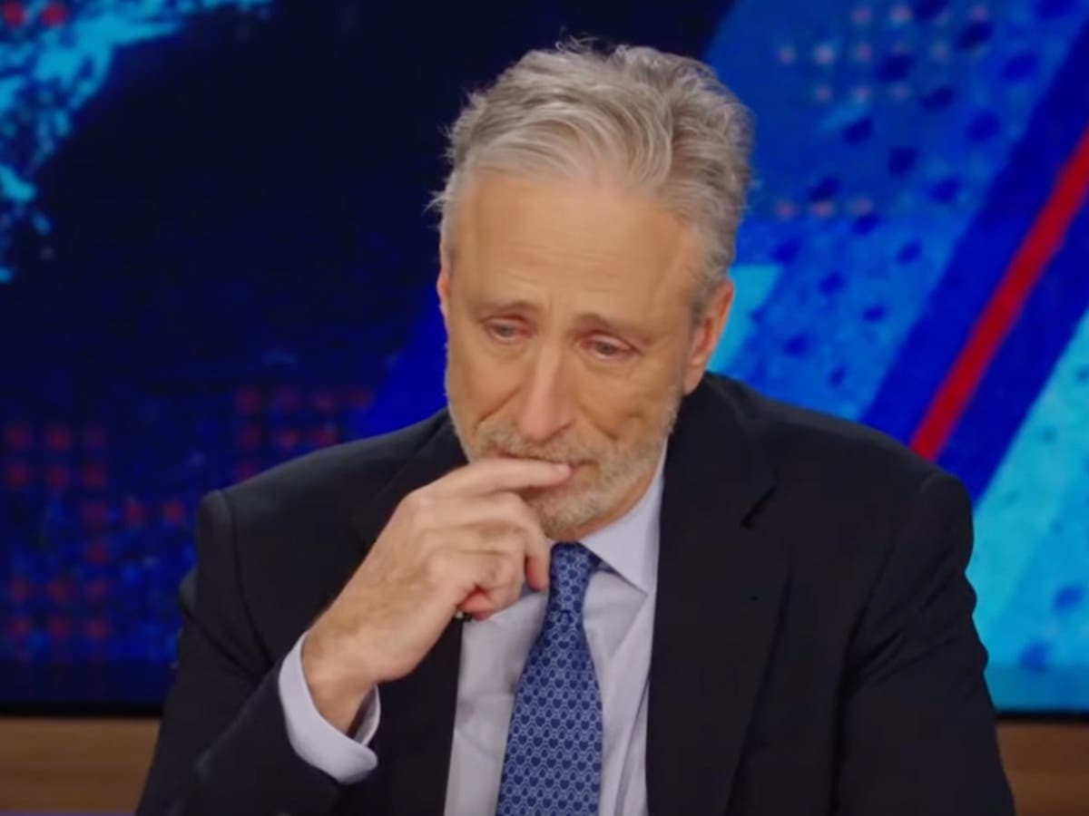 Jon Stewart breaks down in tears as he pays tribute to his dog on The ...