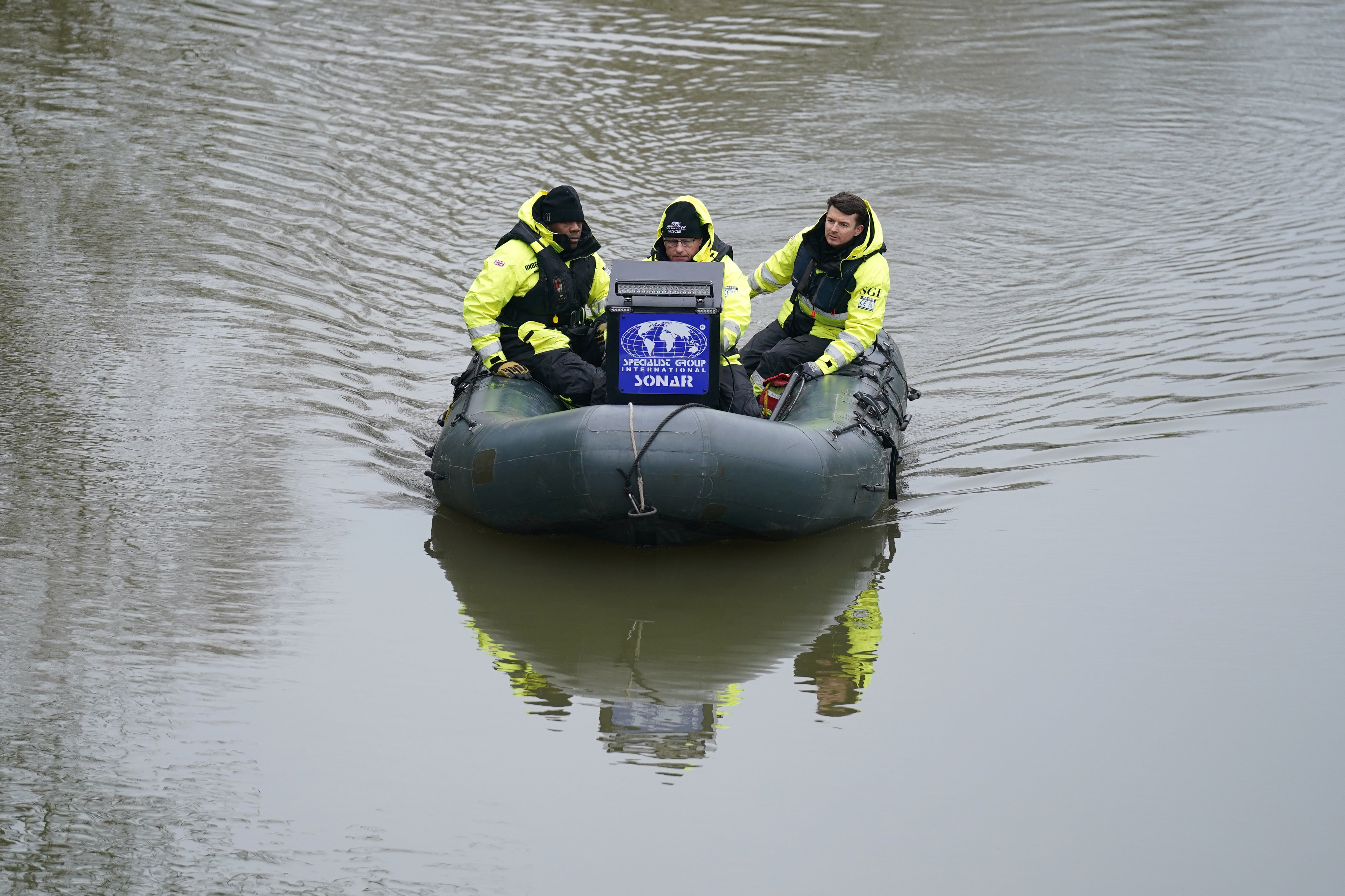 A team from the Specialist Group International search the River Soar on Tuesday
