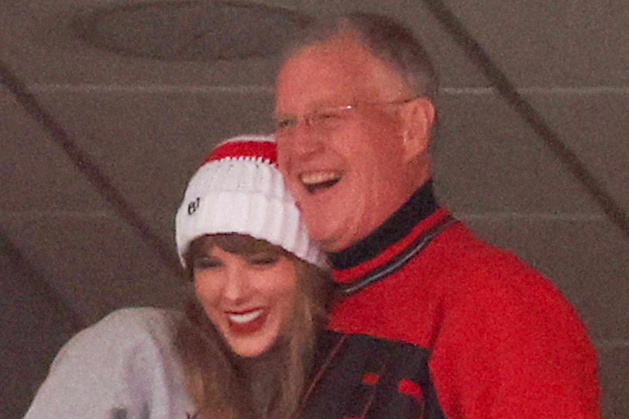 Taylor and her father Scott at a Kansas City Chiefs game in December