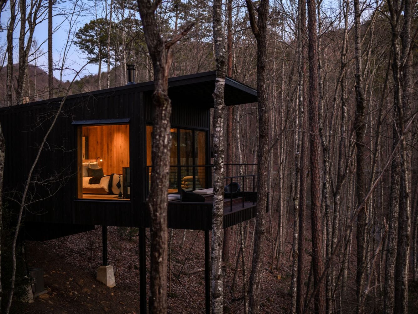 Treehouses make for an immersive nature experience at Blackberry Mountain
