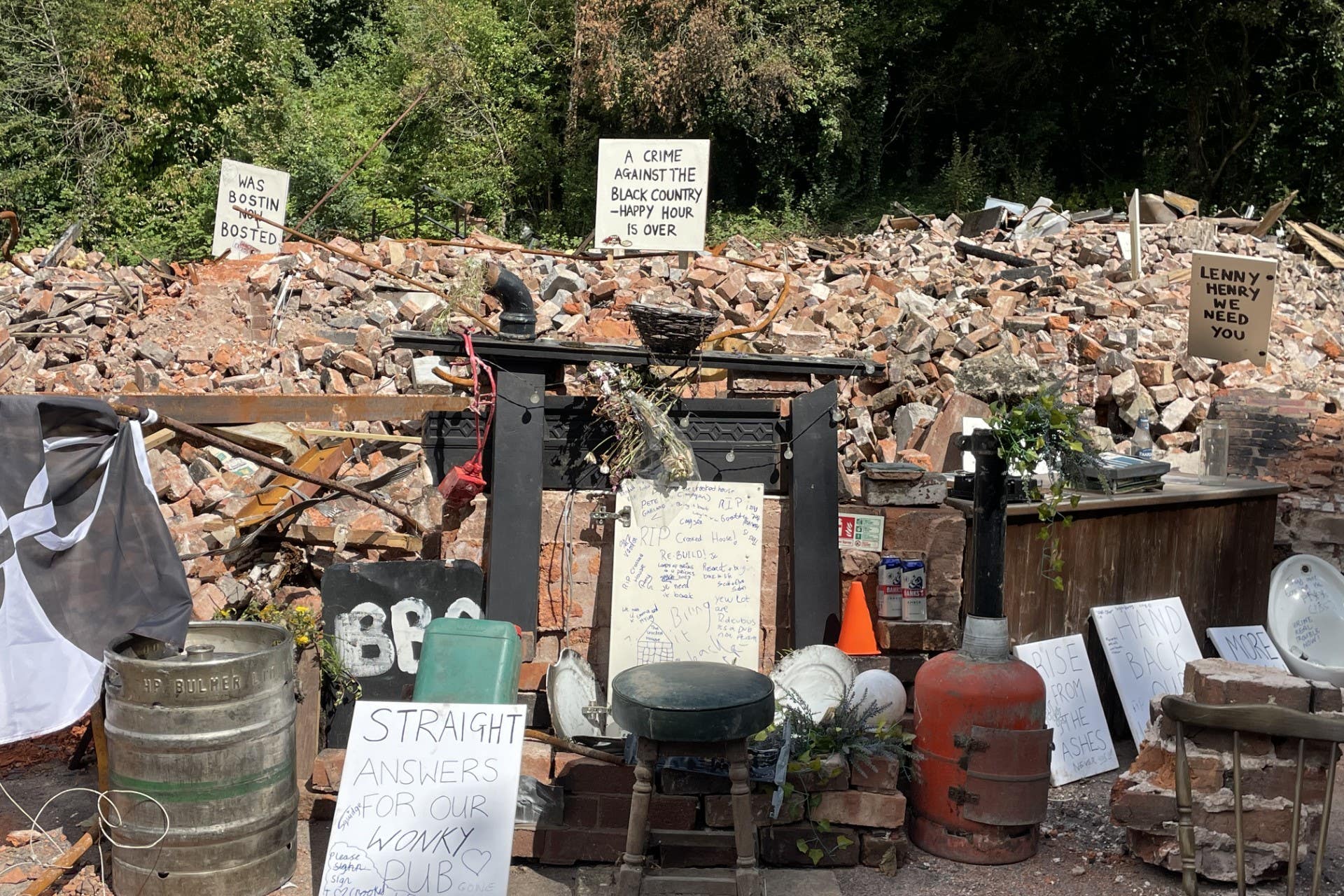 The building was levelled shortly after investigating fire crews and police officers left the scene